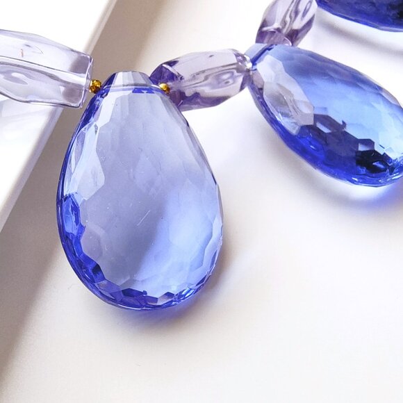 NWT J.CREW FACETED TEARDROP NECKLACE BLUE - Picture 7 of 16